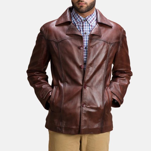 Vincent Alley Brown Leather Jacket - Image 2