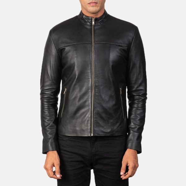 Adornica Black Leather Biker Jacket - Image 6