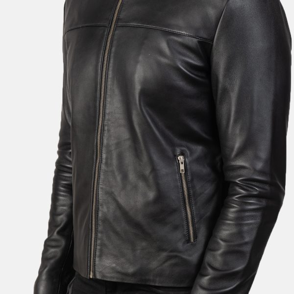 Adornica Black Leather Biker Jacket - Image 7