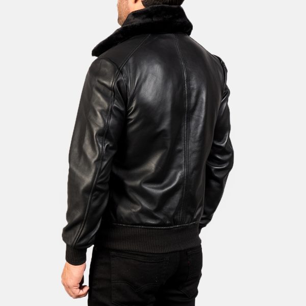 Airin G-1 Black Leather Bomber Jacket - Image 6