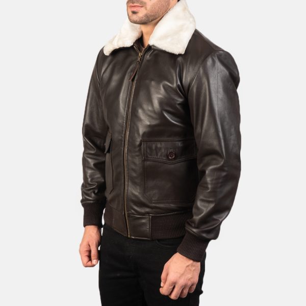 Airin G-1 Brown Leather Bomber Jacket - Image 5