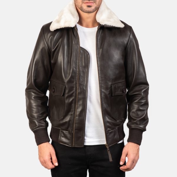 Airin G-1 Brown Leather Bomber Jacket - Image 6