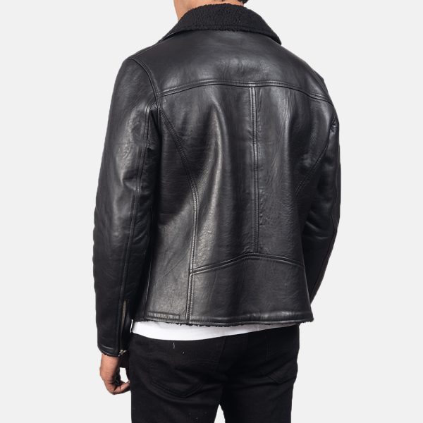 Alberto Shearling Black Leather Jacket - Image 5