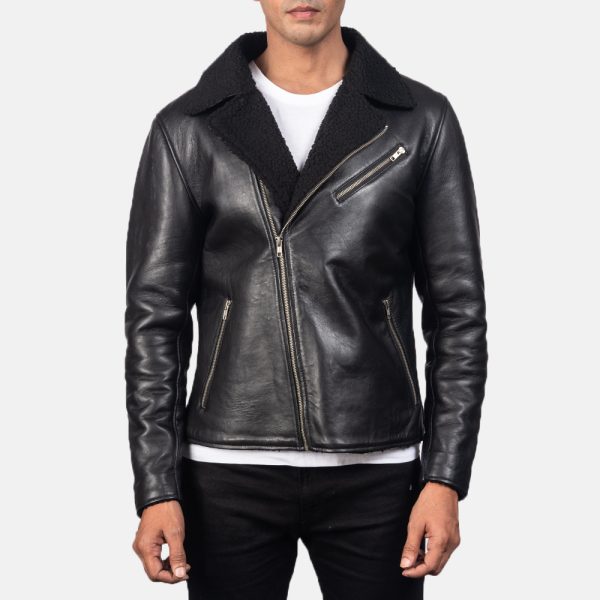 Alberto Shearling Black Leather Jacket - Image 6