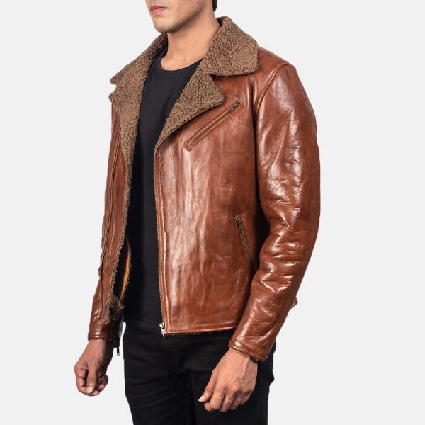 Alberto Shearling Brown Leather Jacket - Image 4