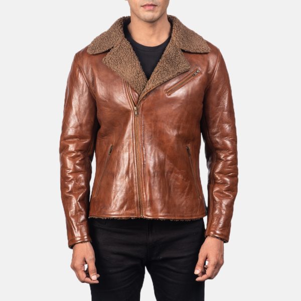 Alberto Shearling Brown Leather Jacket - Image 6