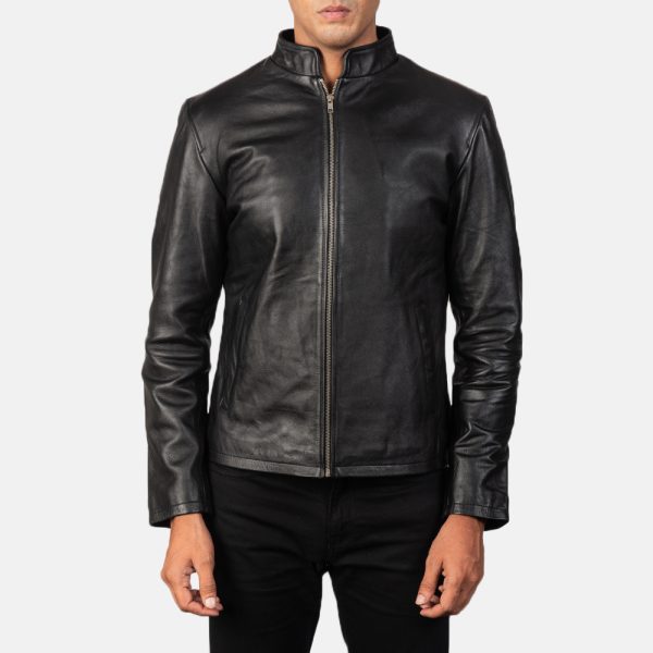 Alex Black Leather Biker Jacket - Image 6