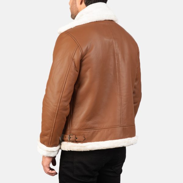 Francis B-3 Brown Leather Bomber Jacket - Image 5