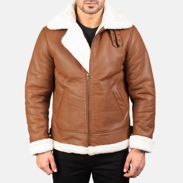 Francis B-3 Brown Leather Bomber Jacket - Image 6