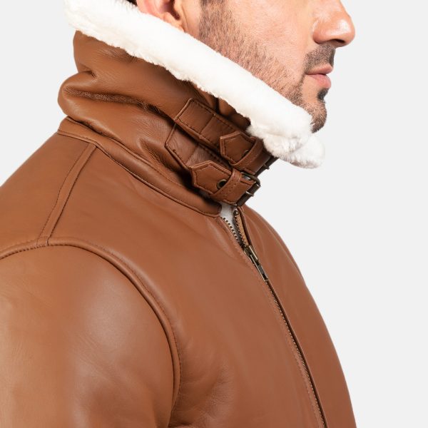 Francis B-3 Brown Leather Bomber Jacket - Image 7