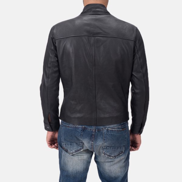 Austere Matte Black Leather Biker Jacket - Image 6