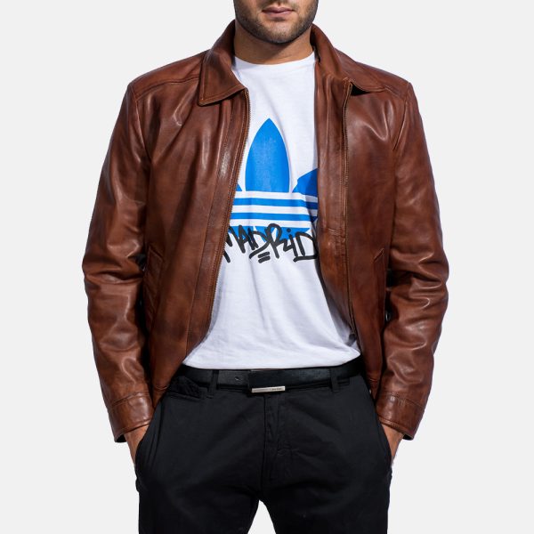 Inferno Brown Leather Jacket - Image 7