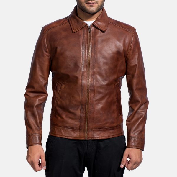 Inferno Brown Leather Jacket - Image 2