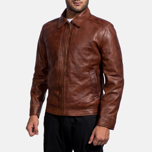 Inferno Brown Leather Jacket - Image 3