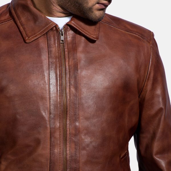 Inferno Brown Leather Jacket - Image 4