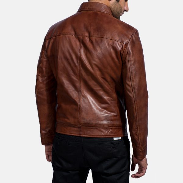 Inferno Brown Leather Jacket - Image 5