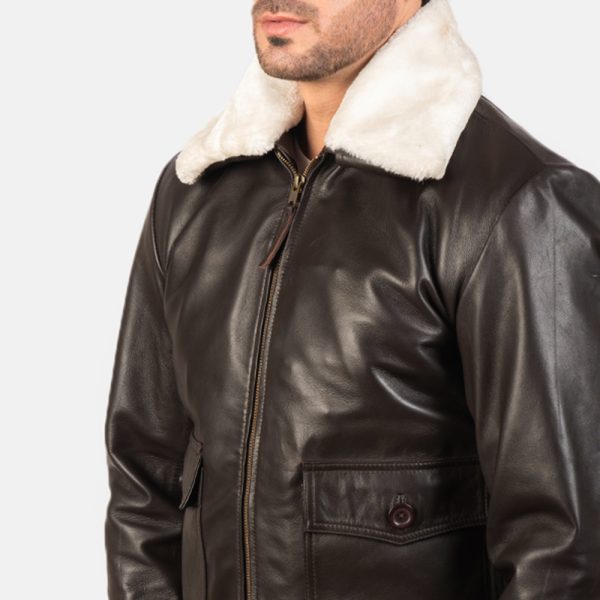 Airin G-1 Brown Leather Bomber Jacket - Image 2